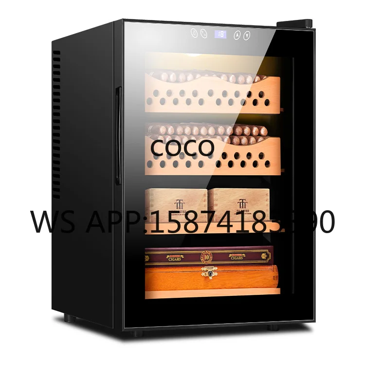 Natural Cedar Wood Cigar Storage Cabinet, Electronic Humidor Box High Grade Solid Wood Cigar Cabinet