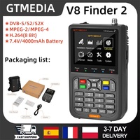 GTMEDIA V8 Finder 2 Satellite Finder TV Signal Receiver DVB S/S2/S2X 1080P Sat Decoder Support CCM,VCM, ACM, multi-stream,T2-MI