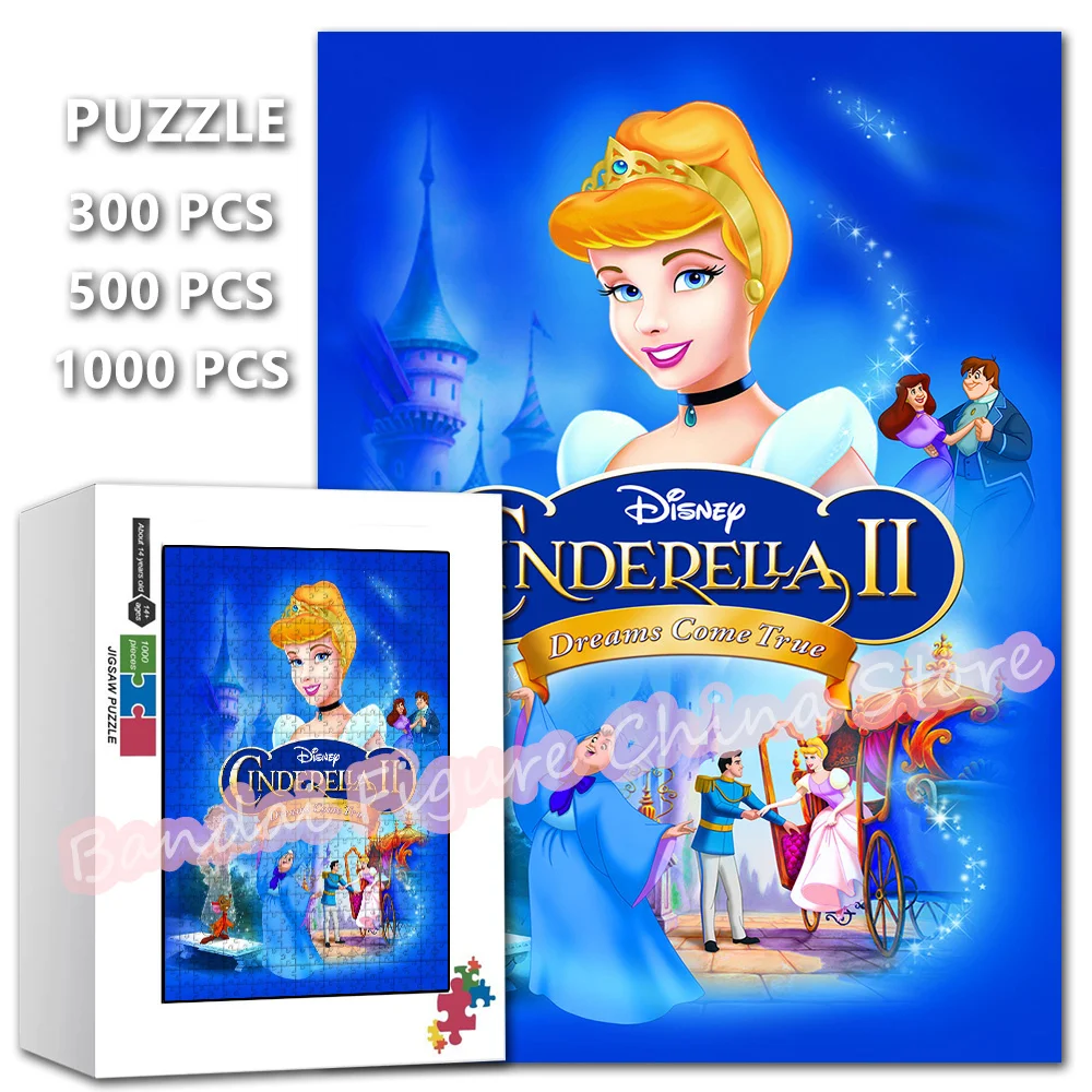 

Disney Princess Jigsaw Puzzles 300/500/1000 Pieces Cinderella 2: Dreams Come True Cartoon Print Puzzle for Kids Christmas Gifts