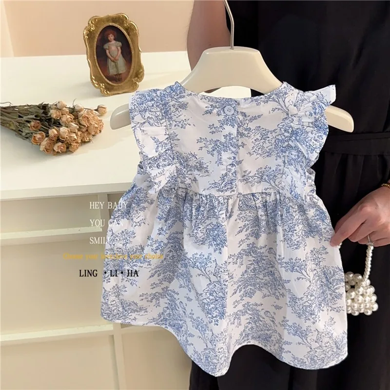 Baby Girl Dress Korean Children Floral Dress Girls Summer Children Sundress Girls Treasure Bow Princess Fashion Dresses