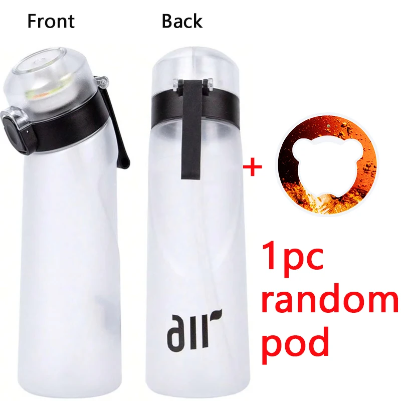 1 st Lucht Waterfles Met 1 st Willekeurige Smaak Pod Sport Mode Stro Plastic Beker Lekvrij voor Outdoor Sport Fitness