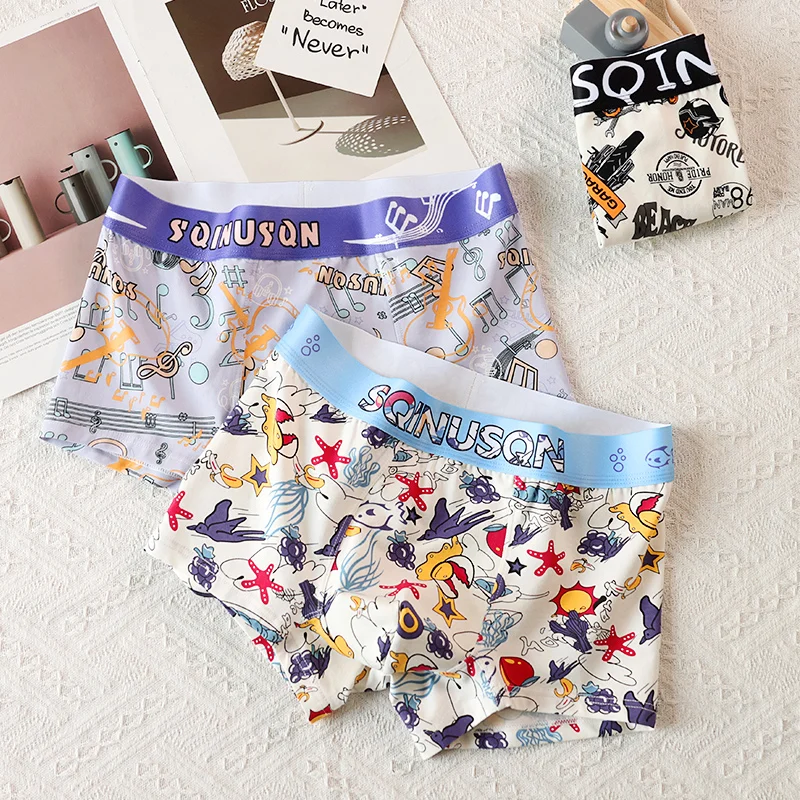 Sports men's underwear boxers men's shorts underwear fitness waist breathable cotton men's pajamas