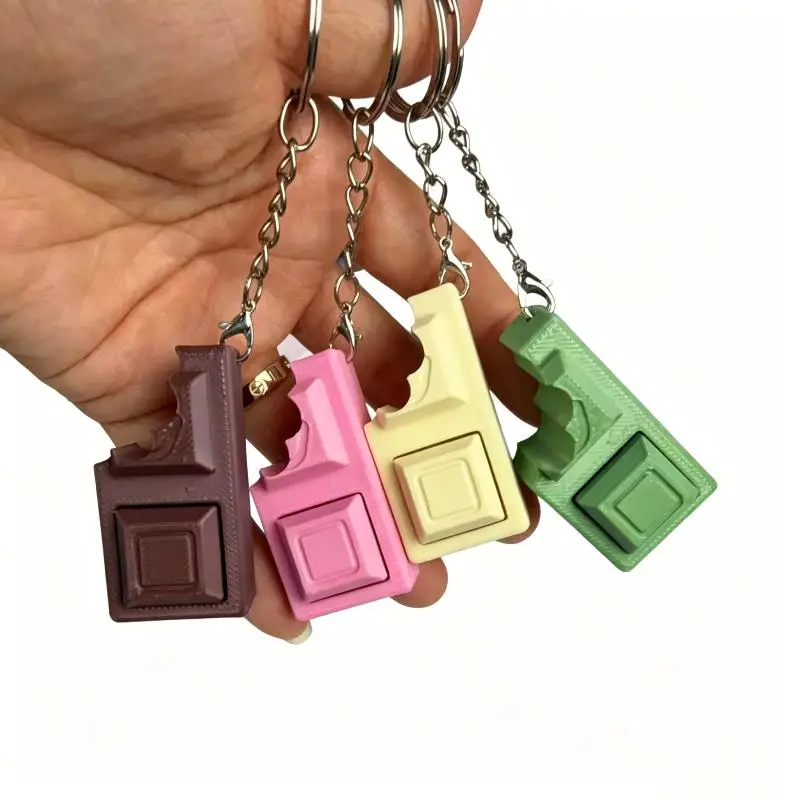 3D-Simuliertes Schokoladen-Tastatur-Fidget-Spielzeug, Tastatur-Fidget-Schlüsselanhänger, Tastatur-Dekompressions-Fingerklicker-Spielzeug zur Stresslinderung – Detail 5