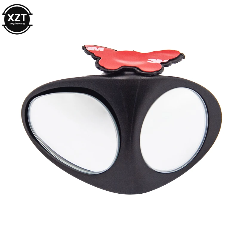 1Pc 360 Degree Rotatable 2 Side Car Blind Spot Convex Mirror Auto Exterior Rear View Mirror Parking Mirror Safety Accessories