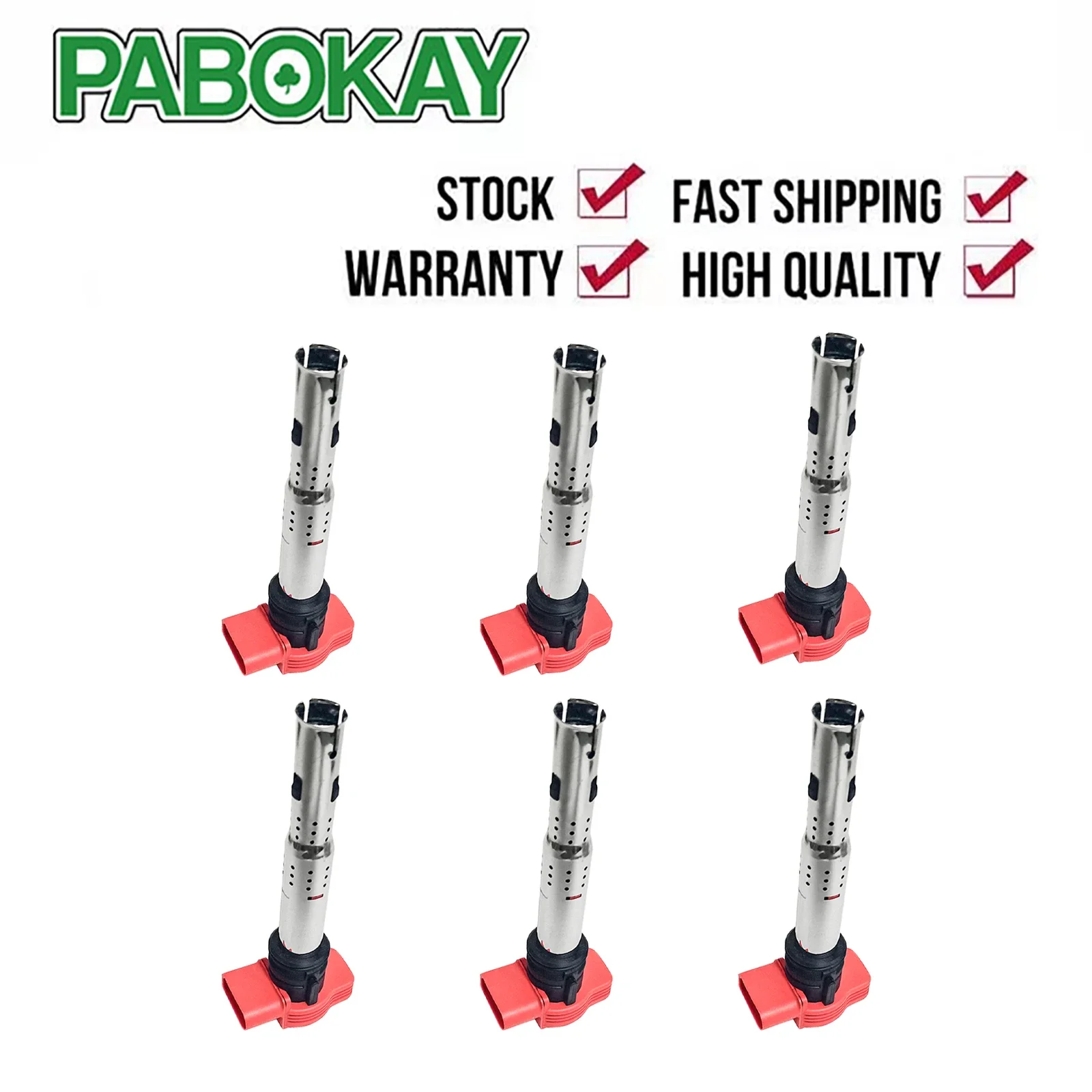 

6 Units x Ignition Coils For Audi Golf VW GTI 06E905115F 06E905115D 06E905115A 06E905115E 06E905115B 06E905115C 06E905115