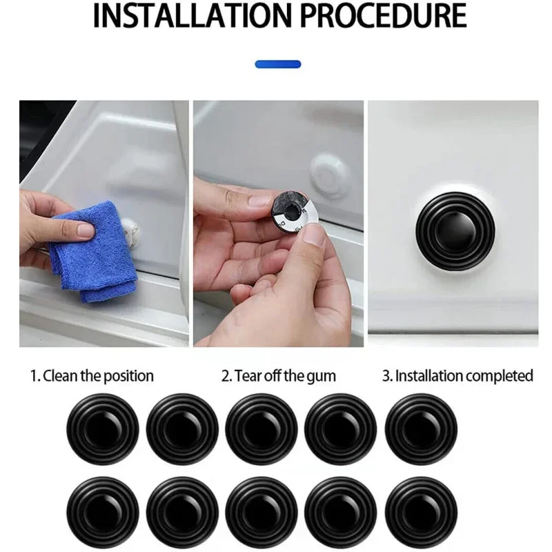 Car Door Anti-shock Silicone Pad Door Shock Absorbing Gasket Trunk Sound Insulation Pad Shockproof Thickening Cushion Stickers