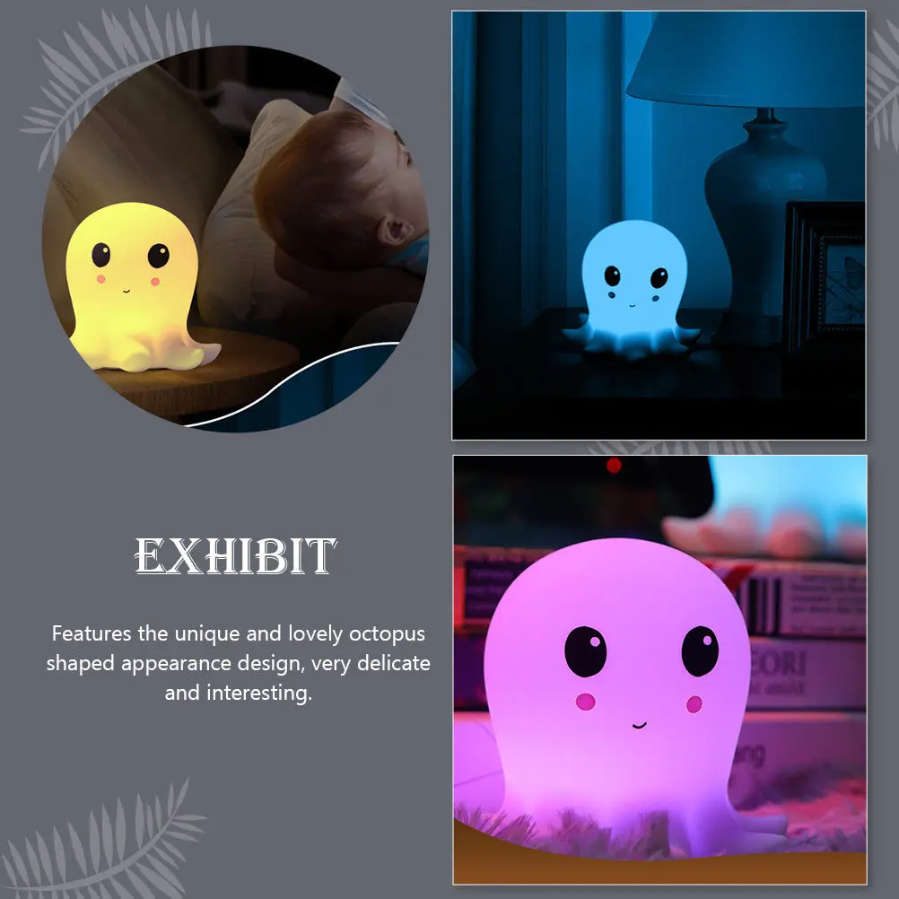 素敵なタコモデリングナイトランプ USB デスクトップライト 暖かい光 屋内使用 絶妙なシリコンベッドサイドランプ デスクトップナイトライト