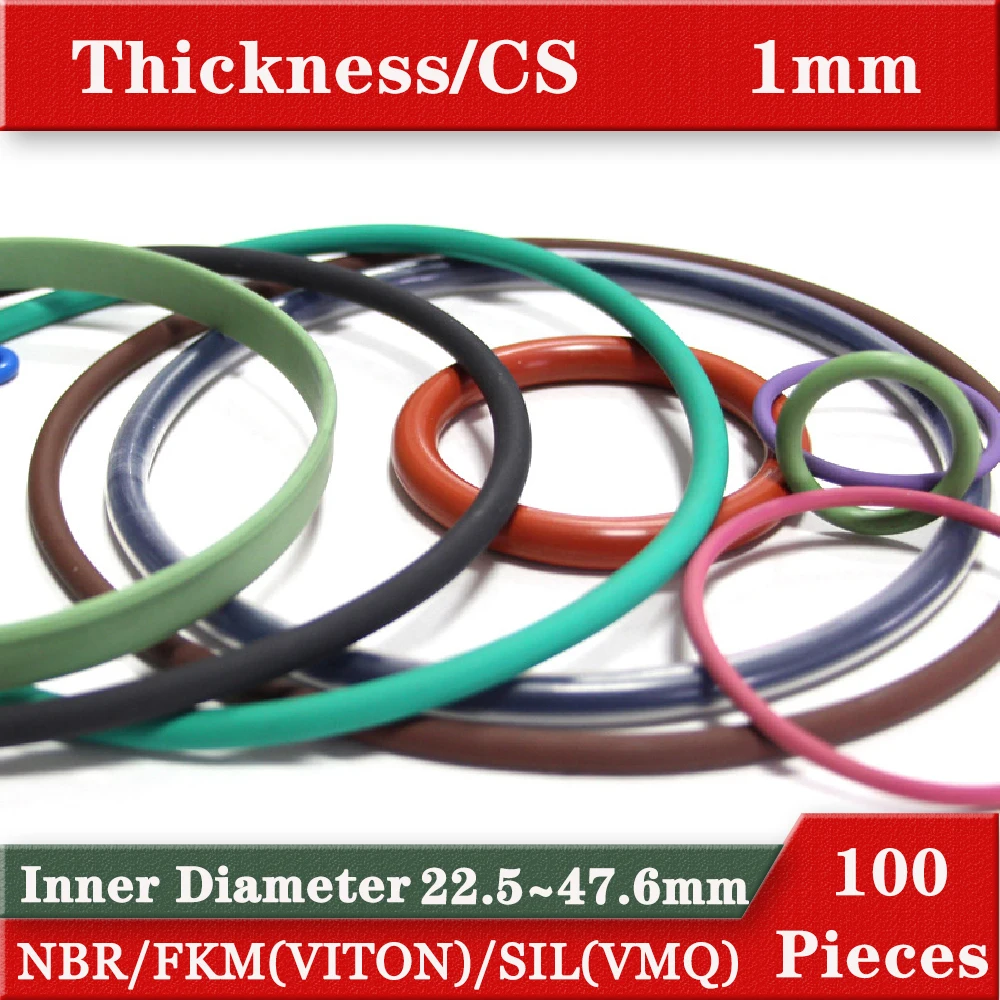 silicone round rubber Nitrile Fluororubber 1mm watch sealing ring ID 22.5-47.6mm pressure washer hose rubber oring gaskets kit