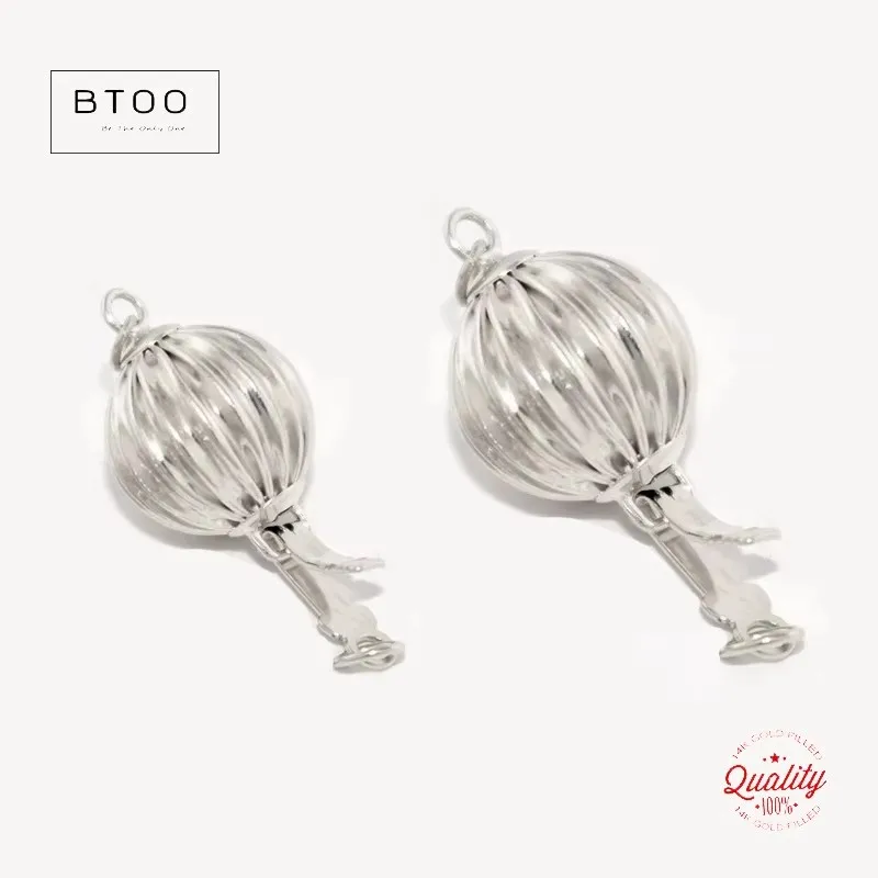 Corrugated Bead Clasp 925 Sterling Silver Clasp with Ring for Jewelry Making Silver Bead Safety Clasp Accessories Jewelry Findin
