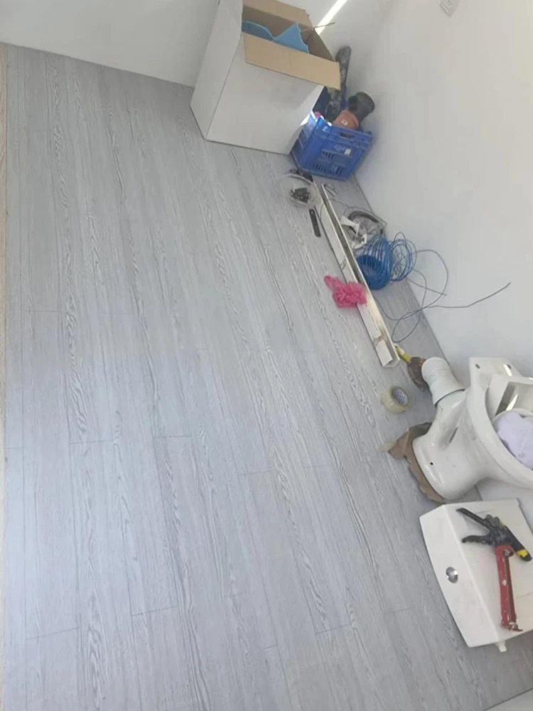 40CM Thicken Wood Grain Floor Sticker Industrial Cement PVC Vinyl Floor Sticker Self-adhesive Waterproof Tile Sticker Home Decor
