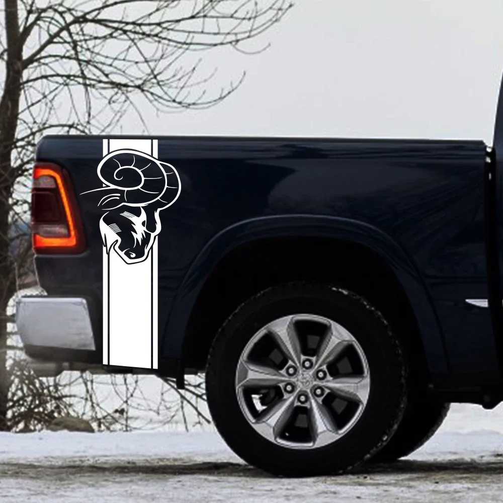 Car Stickers Pickup Bed Side Kit Styling Decor Decal Truck Vinyl Cover Auto Accessories For Dodge RAM 1500 2500 3500 Rebel TRX view 2