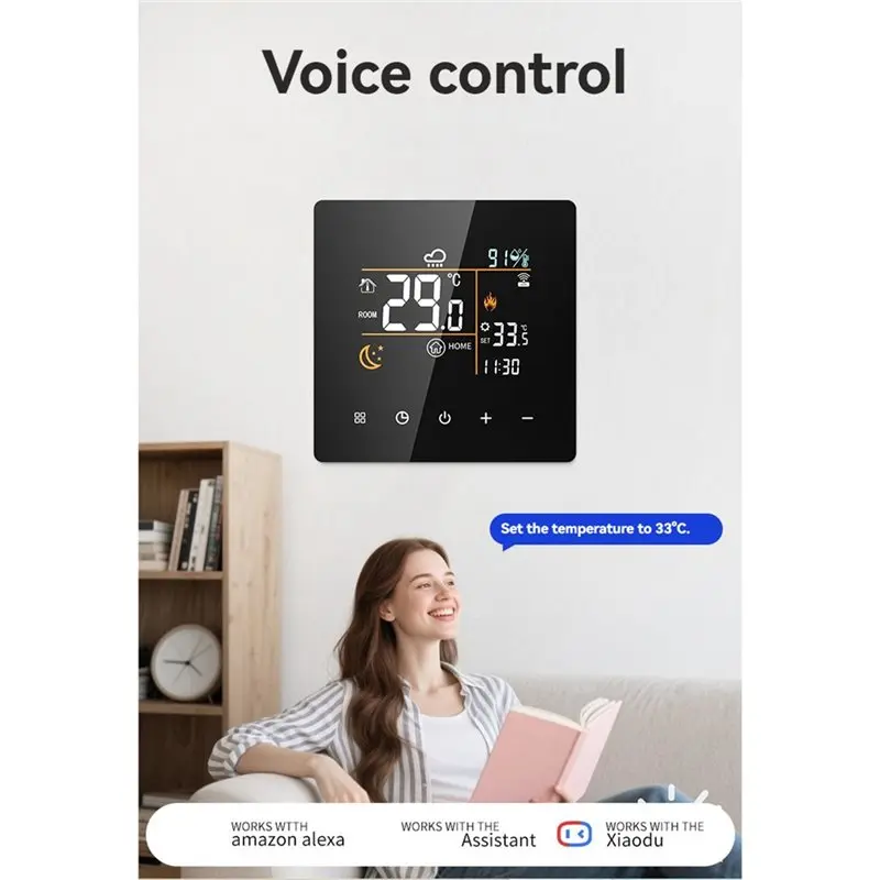 B04C-Tuya Wifi Termostato Intelligente 3A Regolatore di Temperatura Caldaia A Gas Acqua Per Google Home Alexa Home Automation Bianco