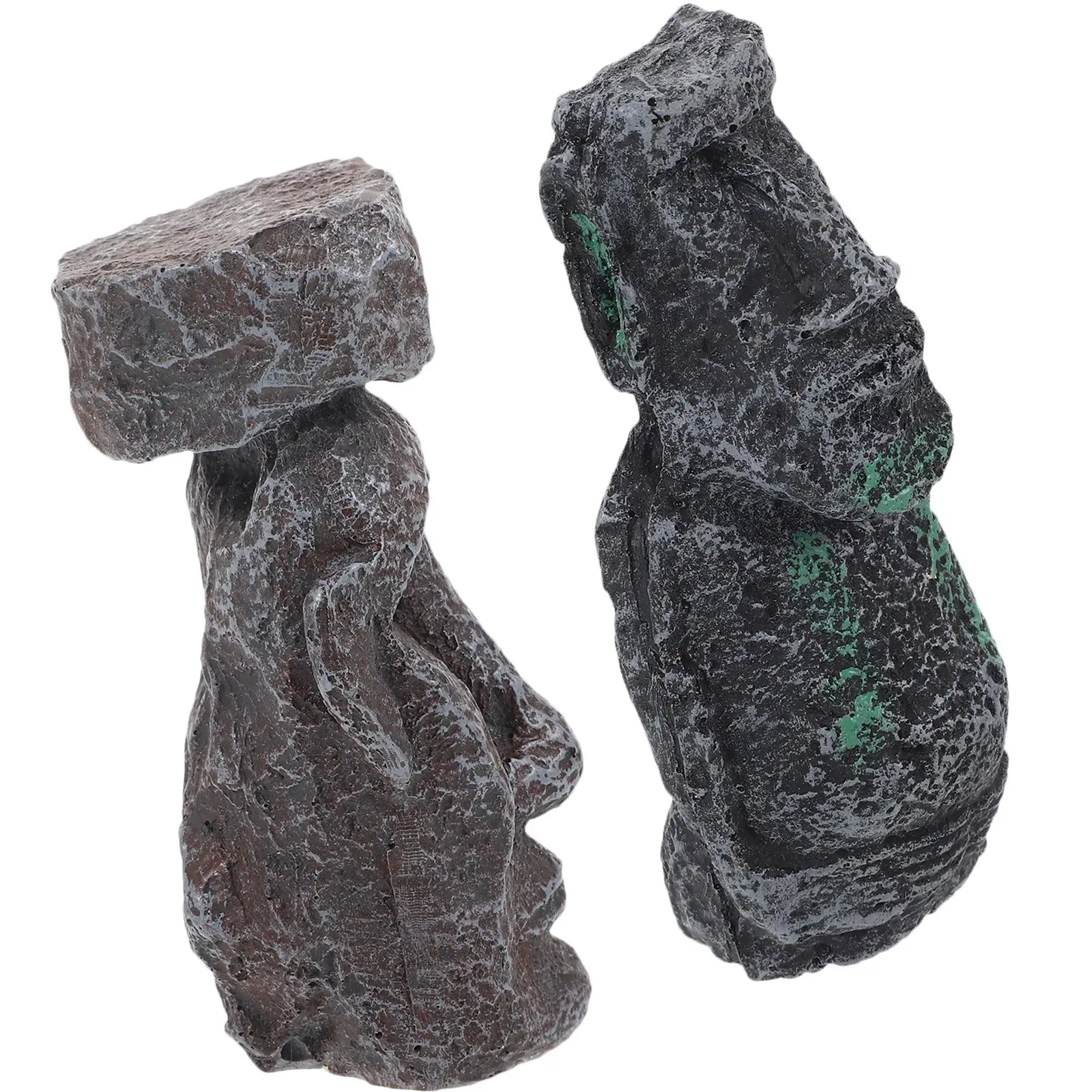 

2 Pcs Easter Island Statue Cute Desktop Model Moai Ornaments Creative Resin Craft Stone Decor Small Figurine