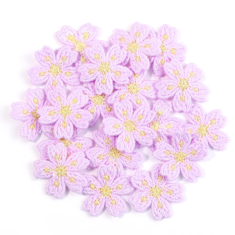 20 stks/partij Borduren Bloem Applicaties Veelkleurige 2.4 cm Kleding Patches Sticker Voor DIY Ornamenten Naaibenodigdheden Accessoires