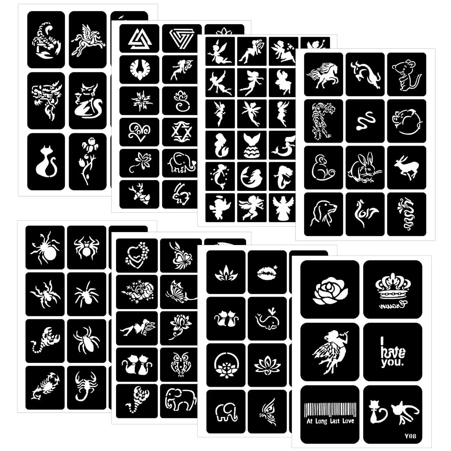 

Narkasy Stencils Kit 3/5/10/20Sheet Temporary Tattoos Stencils for Kids, Face and Body Paint Stencils Kit, Girl Boy Glitter