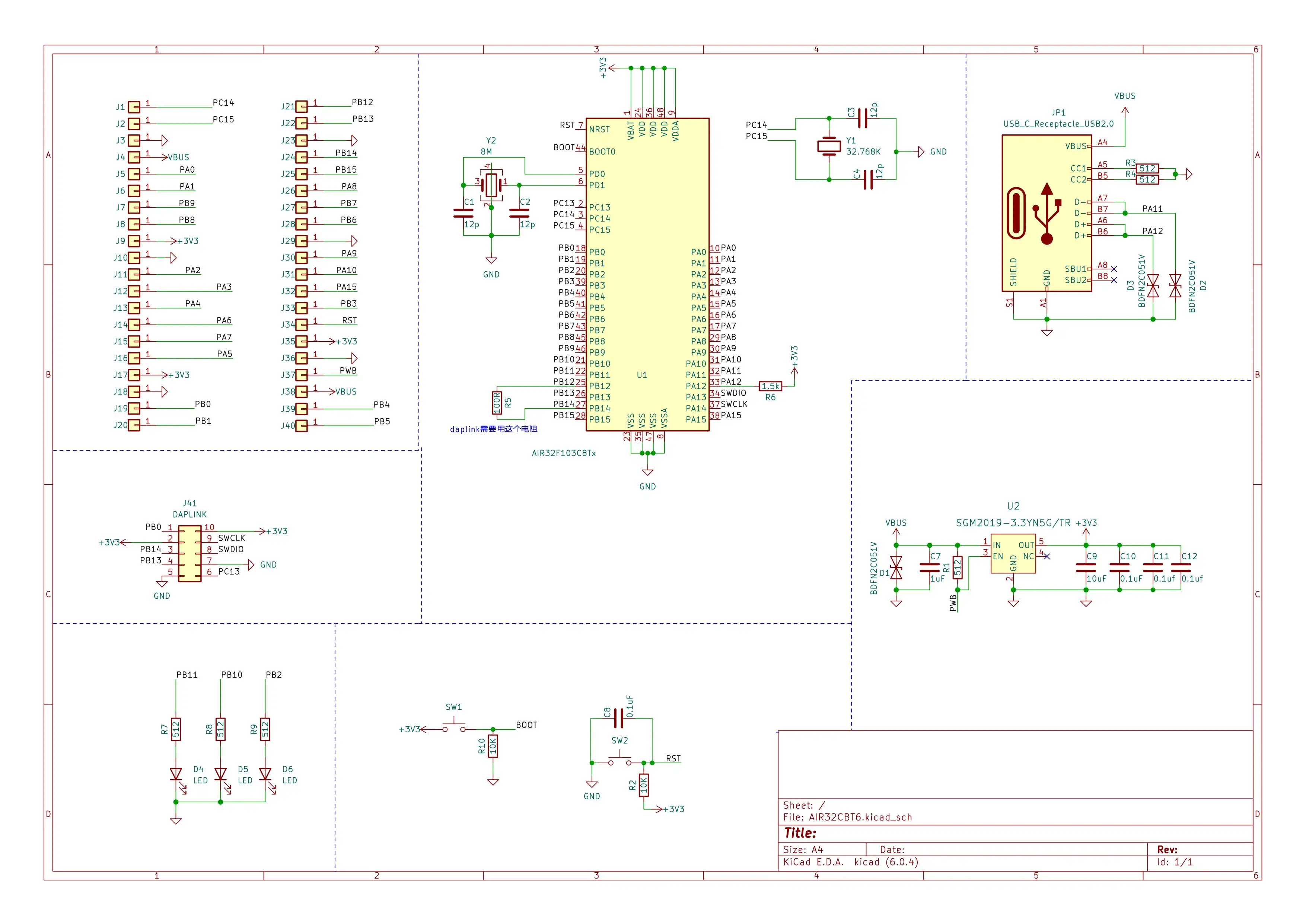 Blue Pill development board Air32F103CBT6 Core board 96K RAM 128K Flash compatible with STM32F103