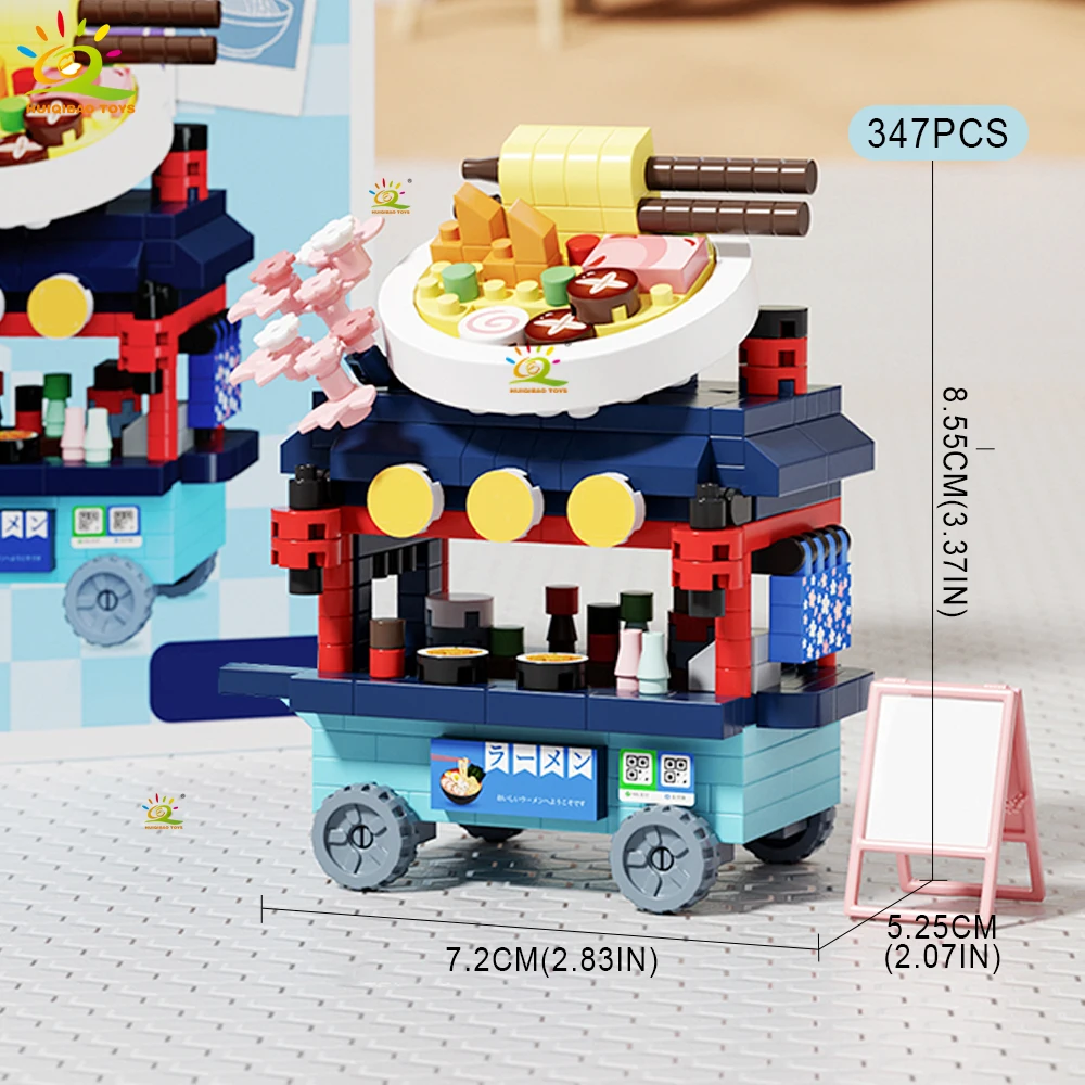 HUIQIBAO Niedliches MOC-Modell eines Lebensmittelgeschäfts, Mikro-Baustein-Set, Straßenansicht, Miniaturmodell, Bausteine, Spielzeug für Kinder, Schreibtisch- und Heimdekoration. – Detail 2