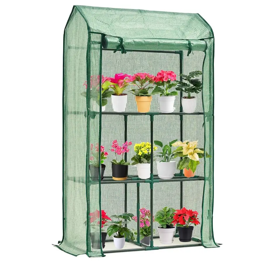 

Теплица для использования в помещении и на открытом воздухе, небольшая пластиковая подставка для растений, зеленый дом, портативные теплицы с прочной полиэтиленовой крышкой для рассады