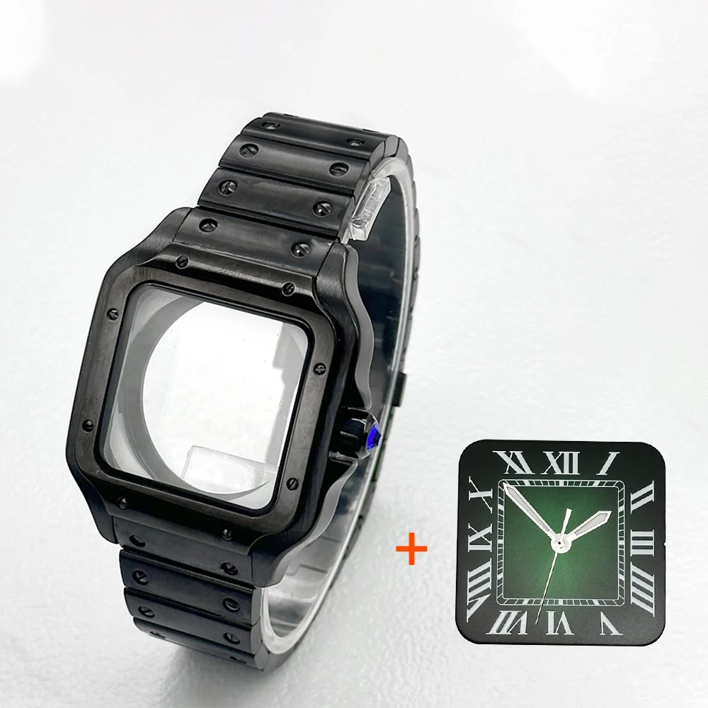 Customised 38mm NH36 NH35 Santo Watch Case and Strap for 7S26 NH35 NH36 Watch Case Transparent Back Cover Case