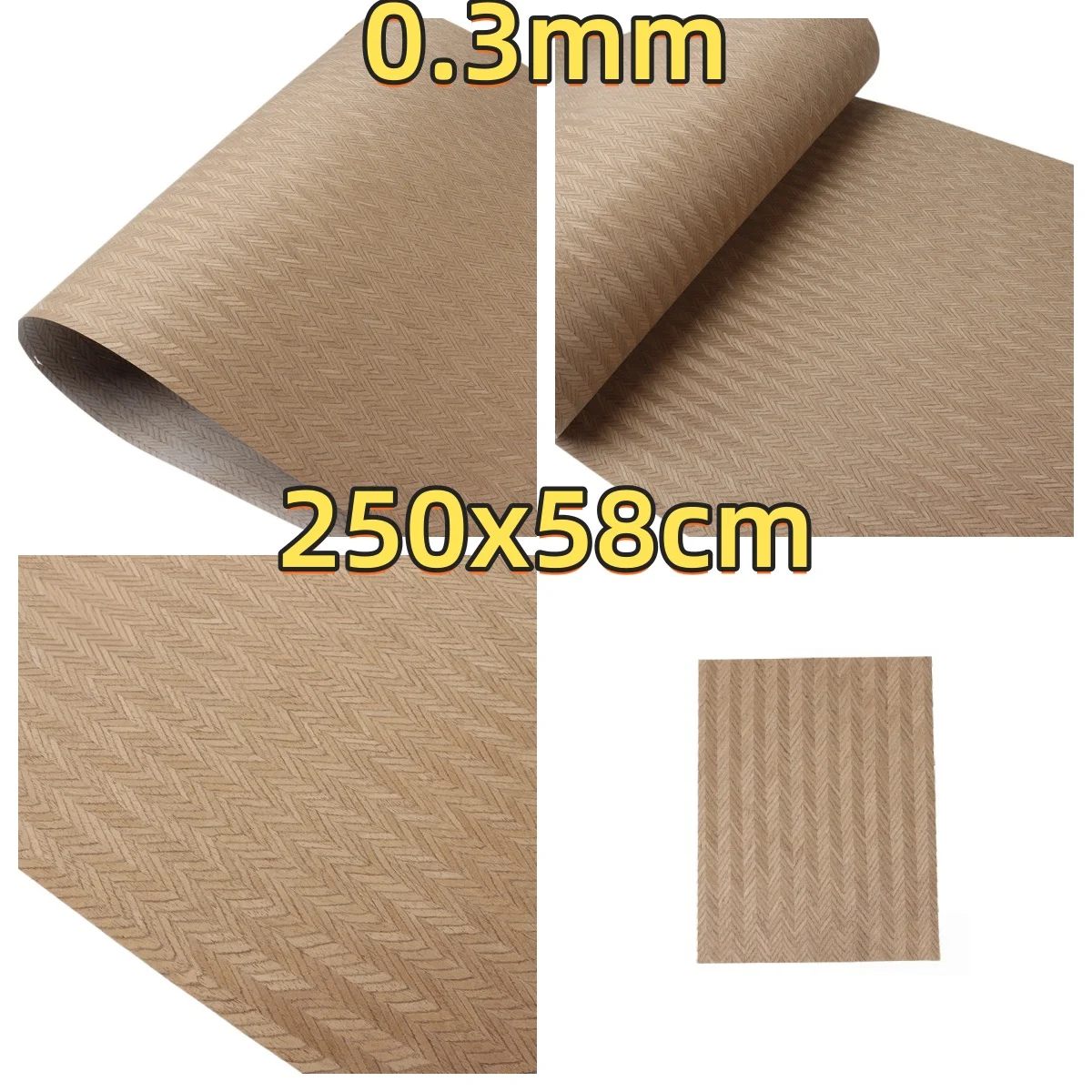 Brown Arrow Engineered wood veneer, 0.25mm, 250x58cm, For Watch Box & Cabinet Refinishing.(Backing Non-woven Fabric)