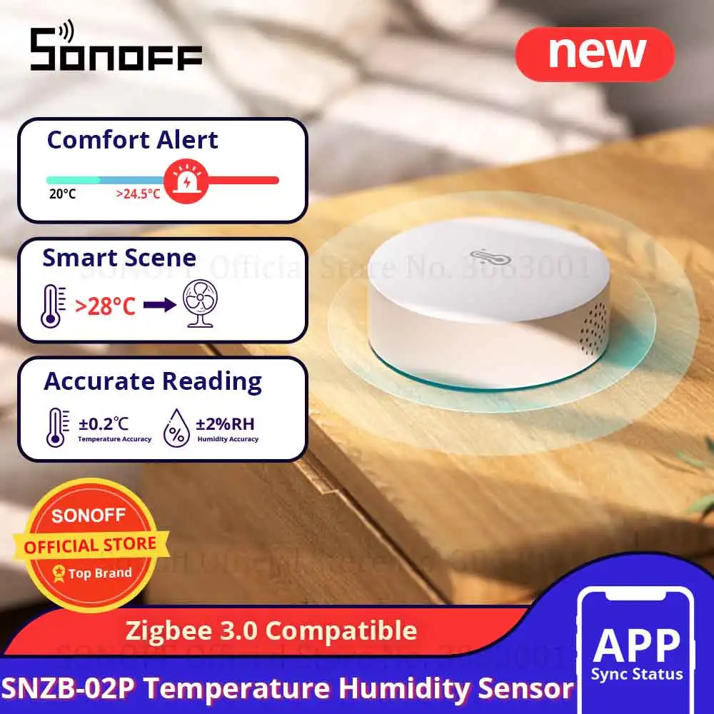 SONOFF SNZB-02P Zigbee Temperature Humidity Sensor Smart Home Works with SONOFF iHost, NSPanel Pro, ZB Bridge Pro, ZBDongle-E