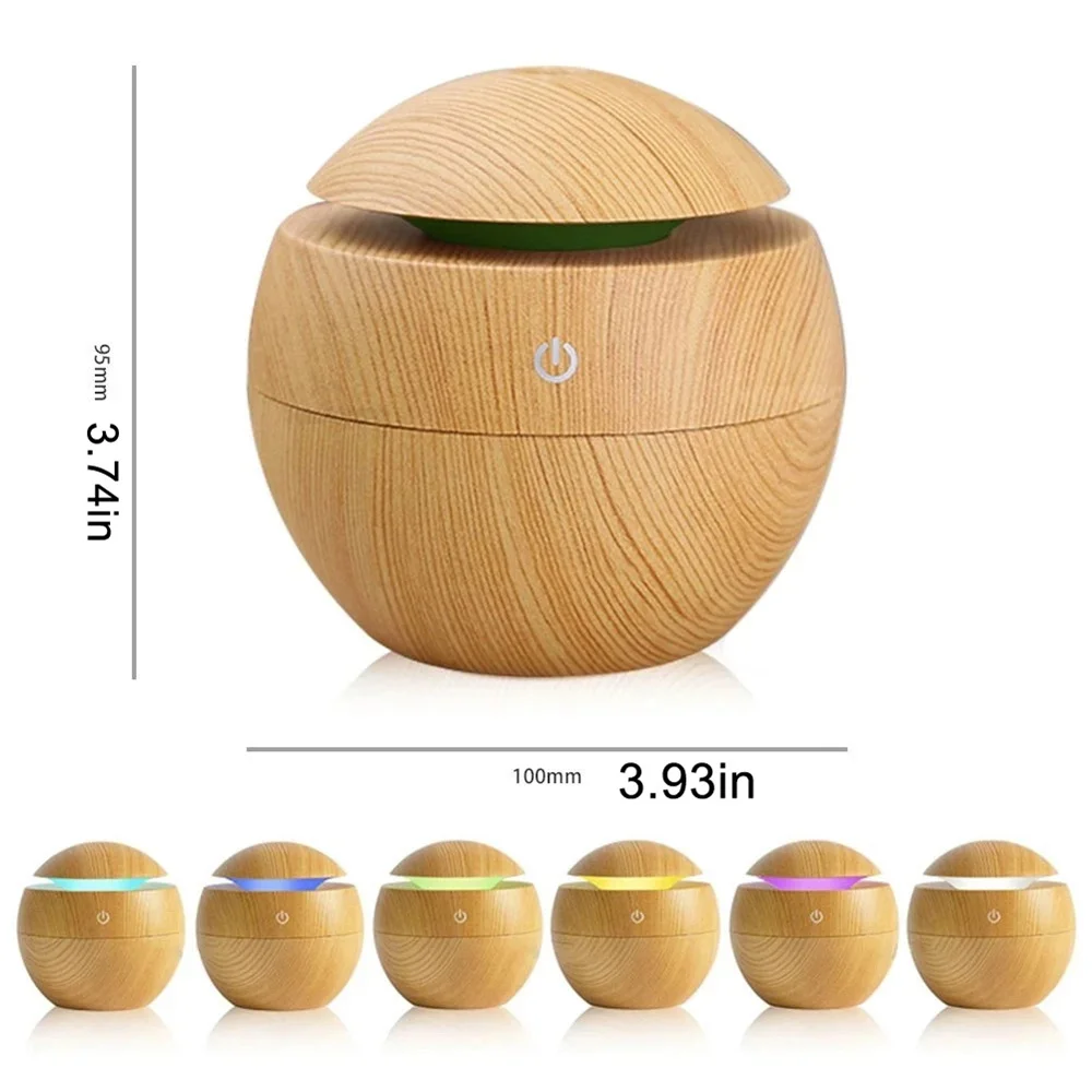 Electric Humidifier Air Aroma Diffuser Wood Ultrasonic Air Purify Humidifier Essential Oil Aromatherapy Cool Mist Maker Bedroom