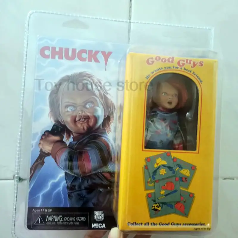 

NECA Good Boy Play Chucky Action Figure Horror Version Real Clothes Brinquedos Model Toy Christmas Helloween Gift Doll