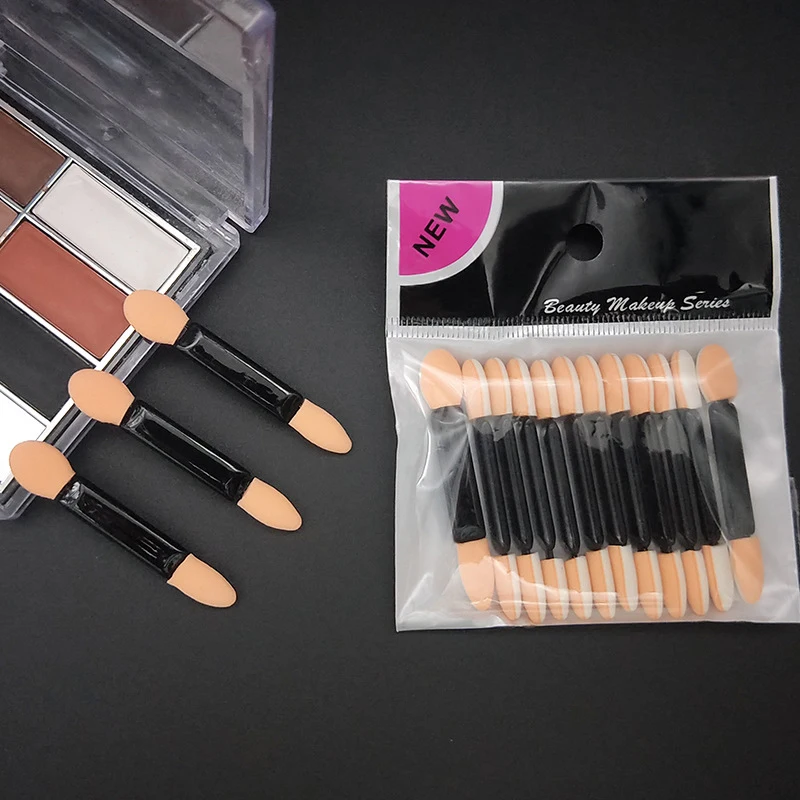 Wholesale 10Pcs/Bag Disposable Eyeshadow Brush Portable Double End Sponge Eye Shadow Applicators Beauty Makeup Tools