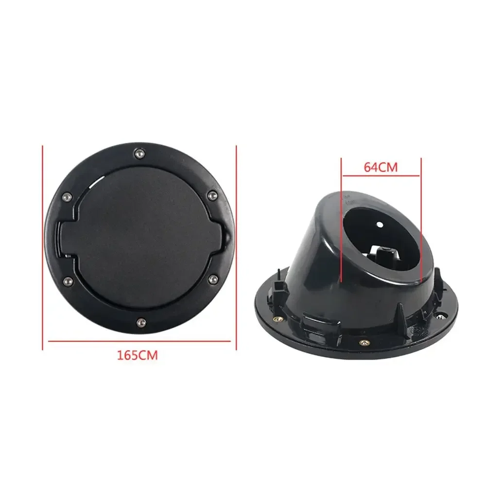 Car Aluminium Gas Cap Cover Fuel Filler Door Cover For 2007-2017 Jeep Wrangler JK & Unlimited 4-Door 2-Door