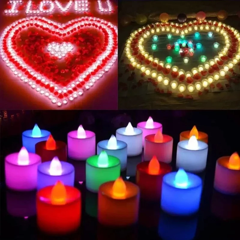 1/6/12/24 PCS LED Electronic Candle Battery Operated FlamelessTea Light Candles Night Lights for Wedding Birthday Party Decor