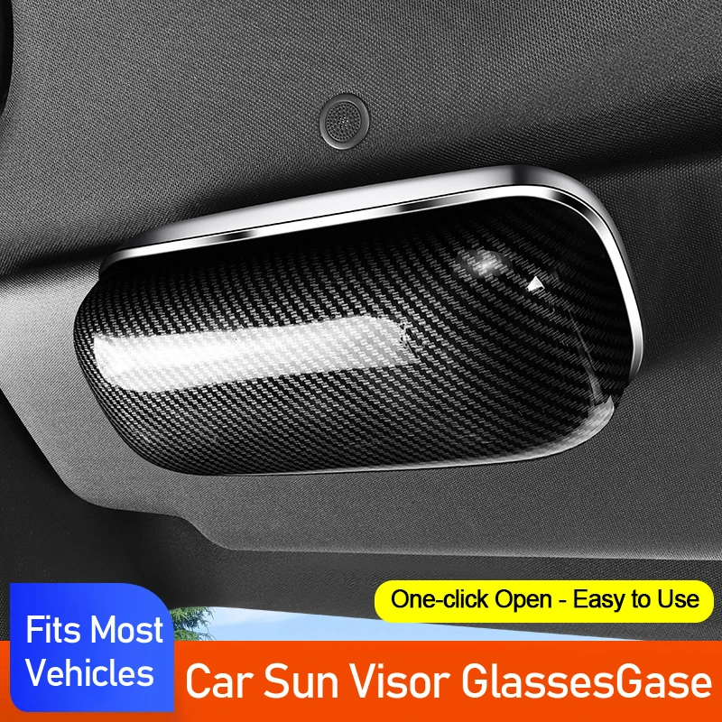 Car Sunglasses Case Sun Visor Glasses Storage Box Car Interior Storage Accessories Suitable for Ford Transit, Ranger, Focus, Mustang