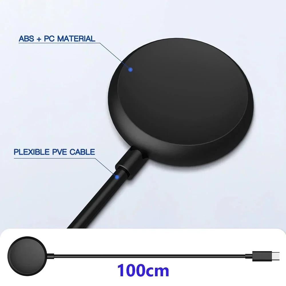 Magnetic Charging Dock Cable for Google Pixel Gen 1 Watch Charger Replacement USB Type-C Port Black