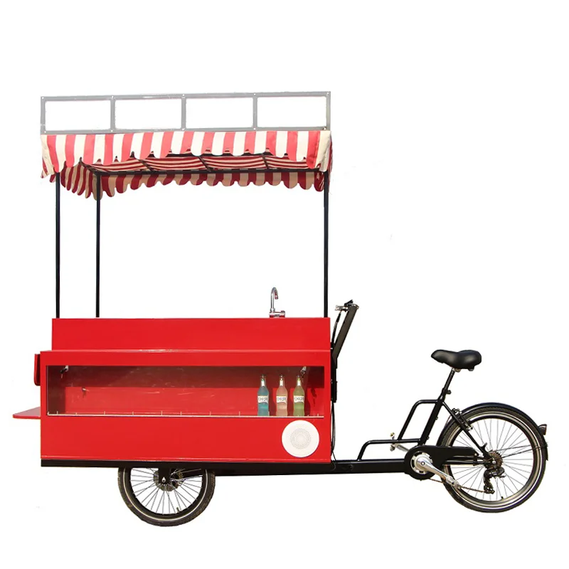 Hot Sale Coffee Bike Street Ice Cream Mobile Coffee Cart Food Vending Cart  Adult ElectricTricycle Cargo Free Shipping