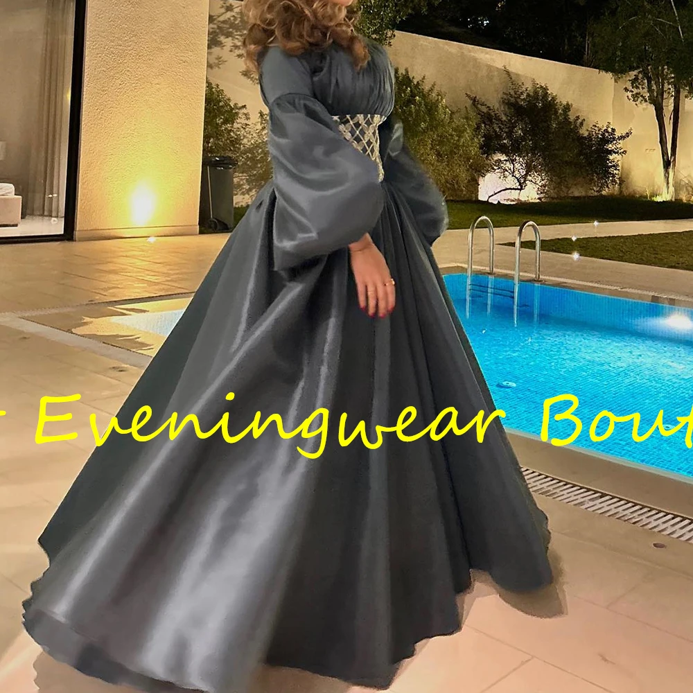 Customized Temperament A-Line Floor Length Crew neck Jersey Long Sleeves Evening Dress Classic Photo Color платье вечернее