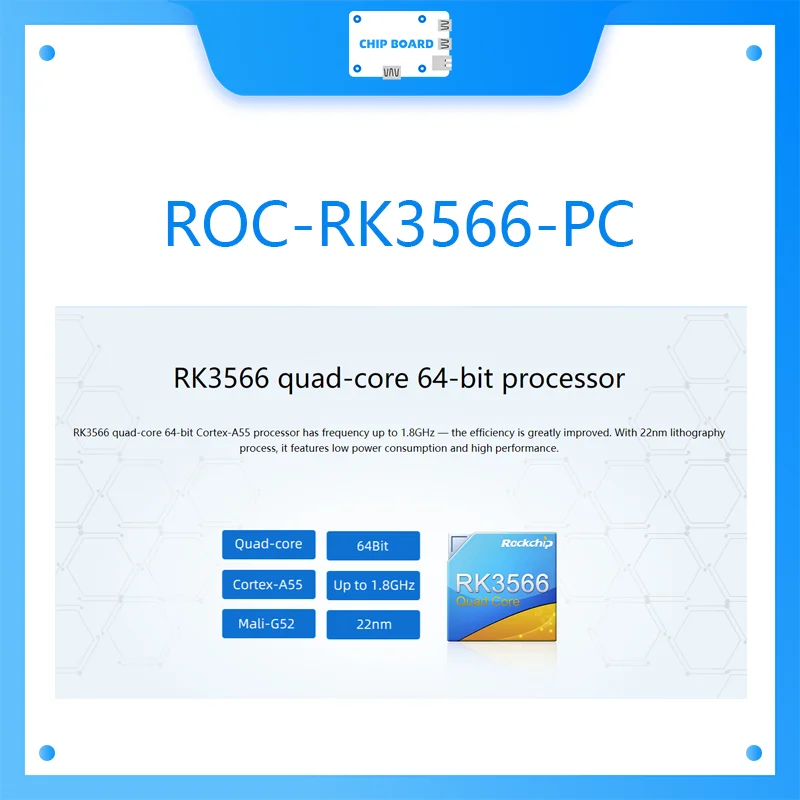 ROC-RK3566-PC Quad-Core 64-Bit Mini Computer