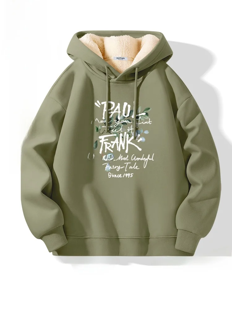 

Men's Spor Hoodie Thiened Lamb Velvet Autumn Winter Jaet Youth Casual Comfortable Warm Long Sve Sweatirt