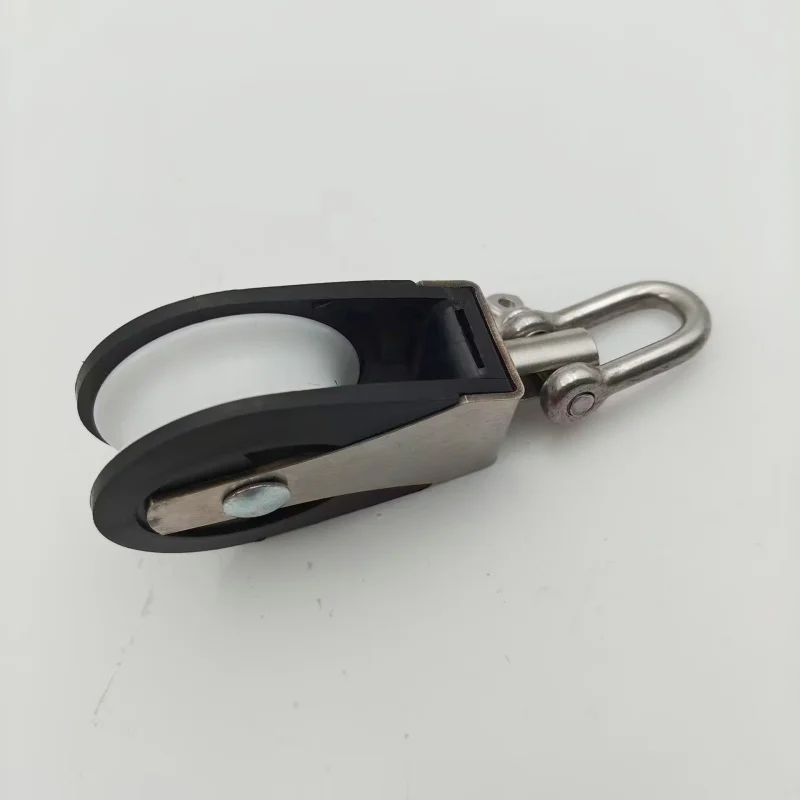 201 Stainless Steel Nylon Pulley Block with Swivel Shackle Silent Marine Pulley for Sailboat Yacht Pilates Fitness Lifting