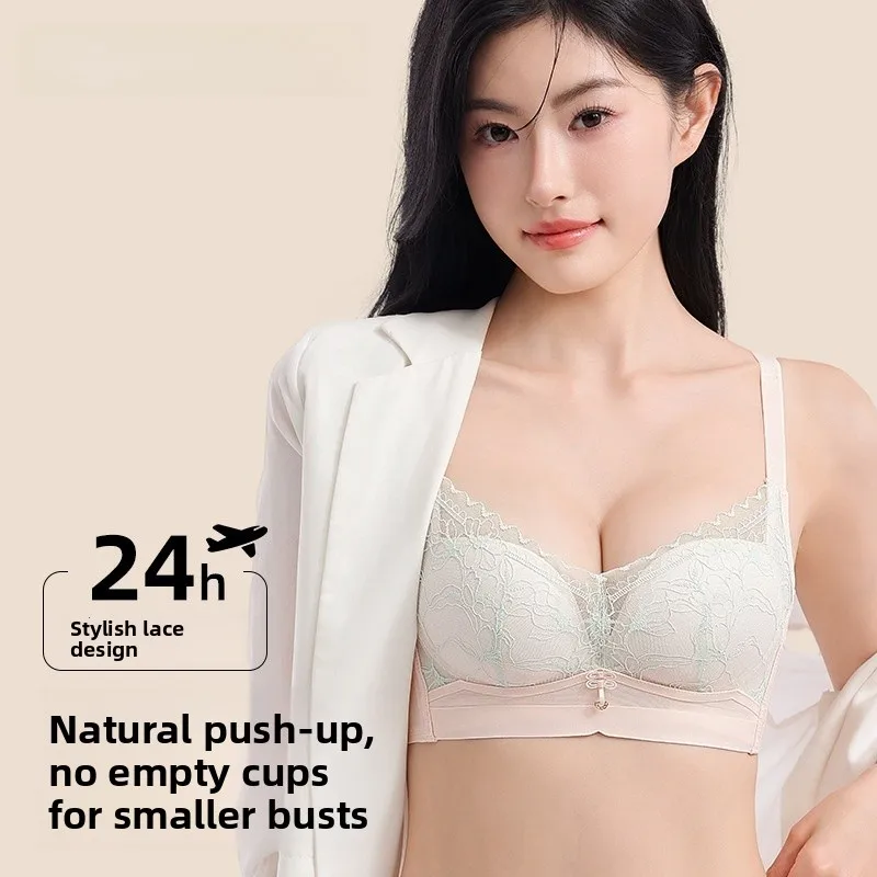 

2025 New Steel Ring Adjustable Sexy Gathered Underwear No Empty Cup Anti-Sagging Bra Bandeau Design High End Feel Home Clothes