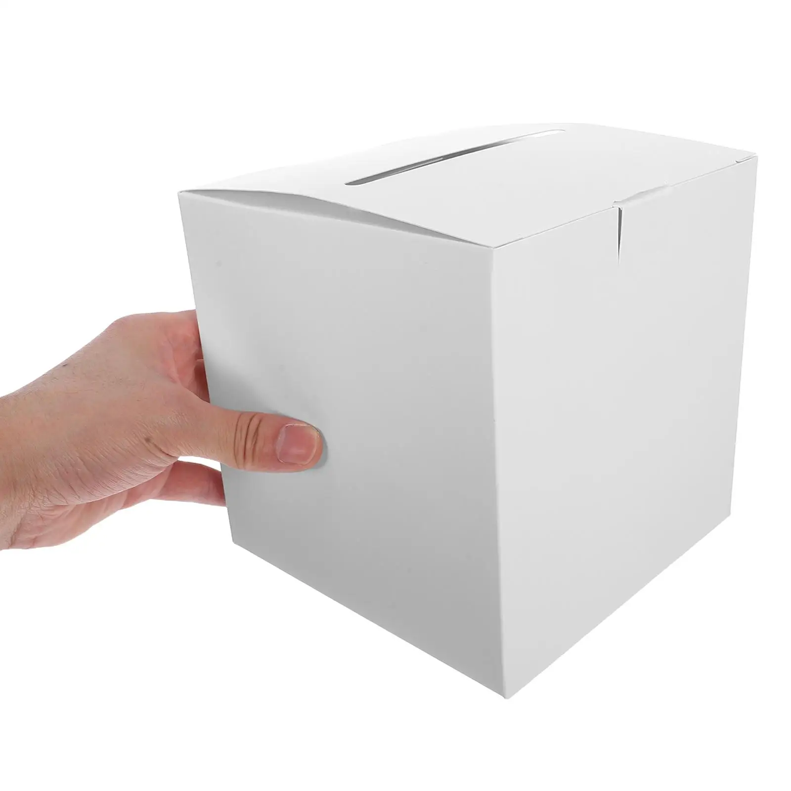 5pcs White Voting Box Suggestion Card Collection Foldable Donation Box Coated Paper Simple Design Versatile Use Easy Assembly