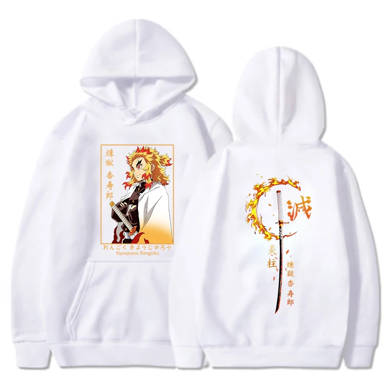 Hoodies unissex Rengoku Anime, moletons estampados Rengoku Kyoujurou, pulôveres de moda casual, outono, inverno, novos