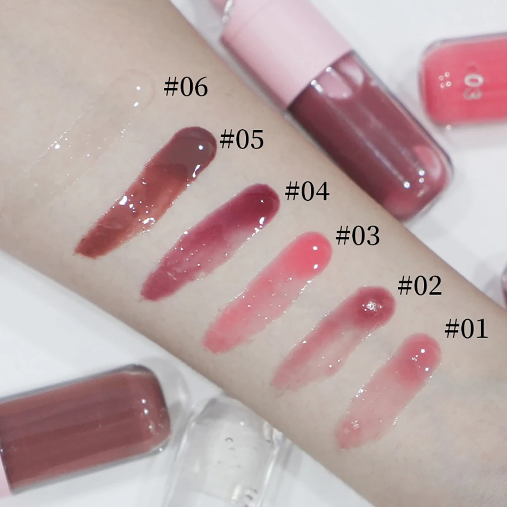 Custom Logo Lip Oil Vegan Moisturizing Plumping Full Lightweight Smooth Lines Makeup Features A Hole for Attaching A Keychain