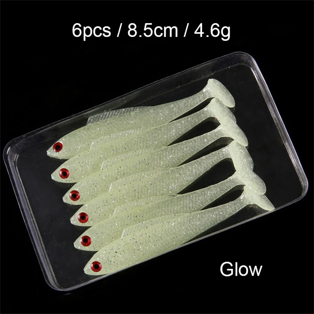 Cebo falso de 8,5 cm, señuelo preciso para peces, alta frecuencia de oscilación, lentejuelas brillantes suaves y elásticas, cebo suave, ojo de pez 3d, 1 ~ 10 Uds.