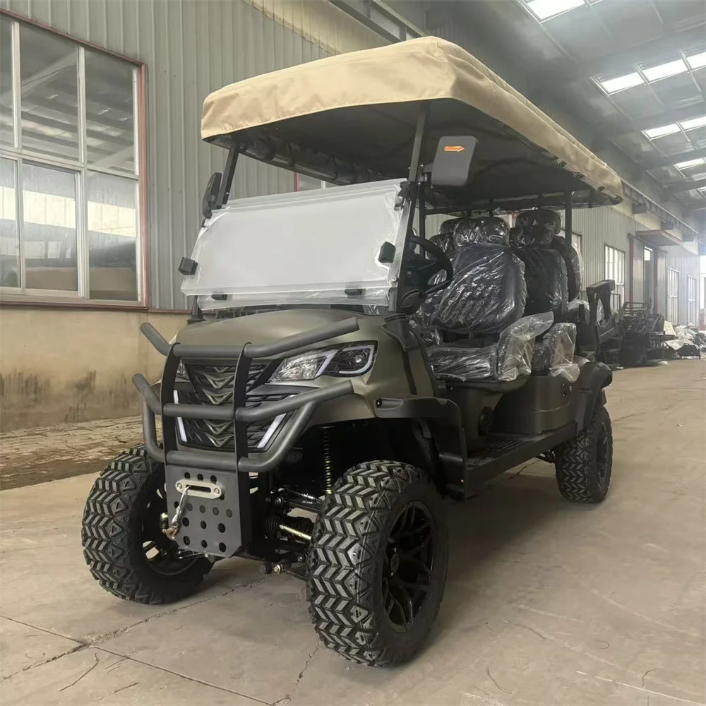 جودة عالية 4 6 مقاعد مع زر واحد بدء التصميم الجديد 4 × 4 4WD 7.5 KW محرك تيار متردد على الطرق الوعرة عربة جولف كهربائية #6