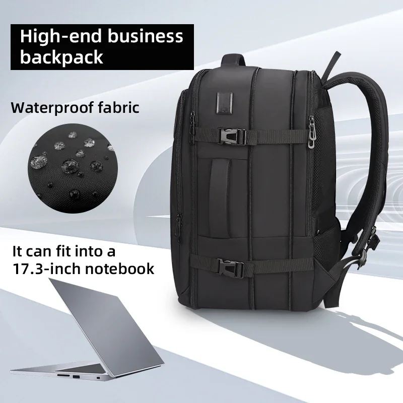 Fenruien 44L Waterproof Backpacks  Large Capacity Business Men Backpack Fit 15.6 Inch Laptop Travel Backpack