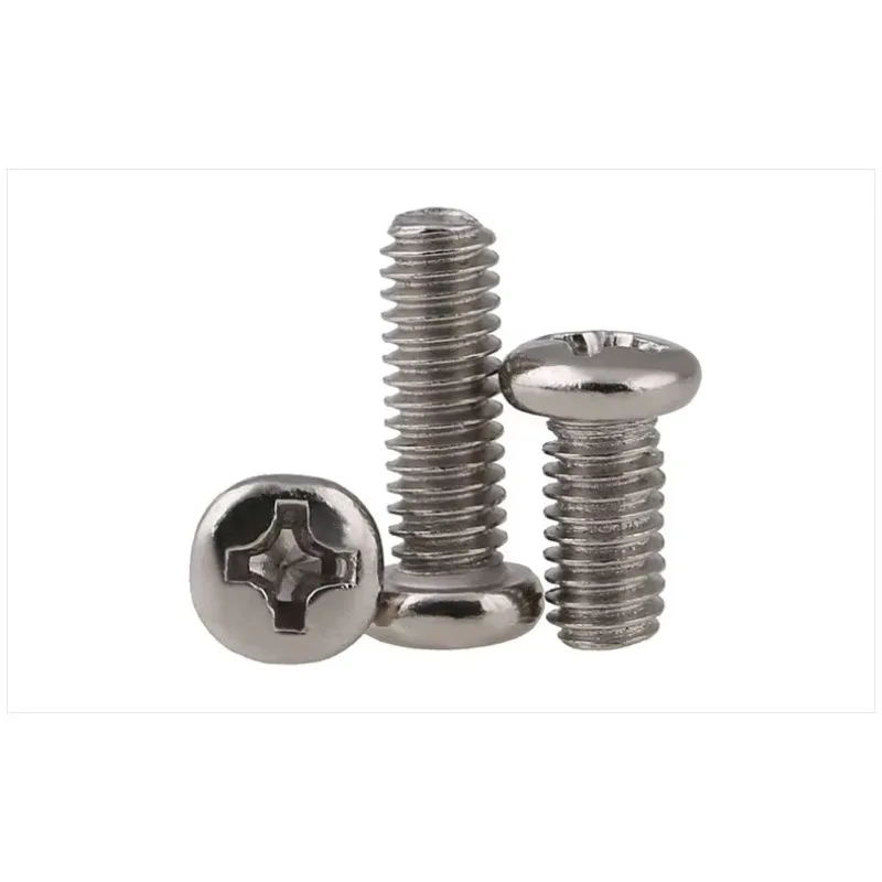 Round Head Screw Carbon Steel Phillips Machine Screws Precision M1.4 M2 M3 M4 M3*6 Screw Nickel Plated PM Electronic Computer