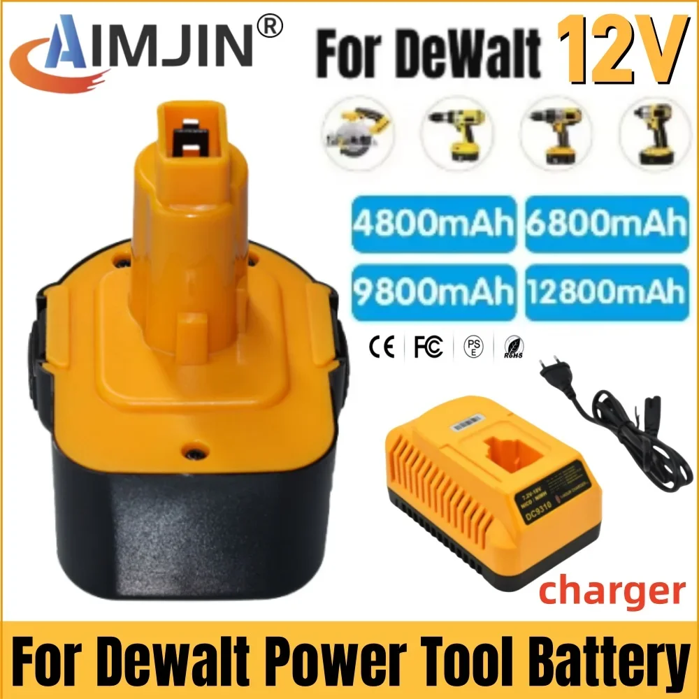 

New 12V For Dewalt 4.8/6.8/9.8/12.8Ah NI-MH Power Tool Battery DW9072 DW9071 DC9071 DE9037 DE9071 DE9072 DE9074 DE9075 152250-27