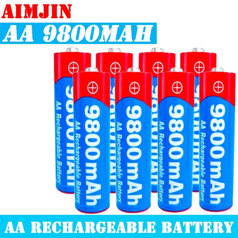 

2024 Original New AA Rechargeable 1.5V 9800mAh 1.5V New Rechargeable AA Battery for Led Light Toy Camera Microphone Battery