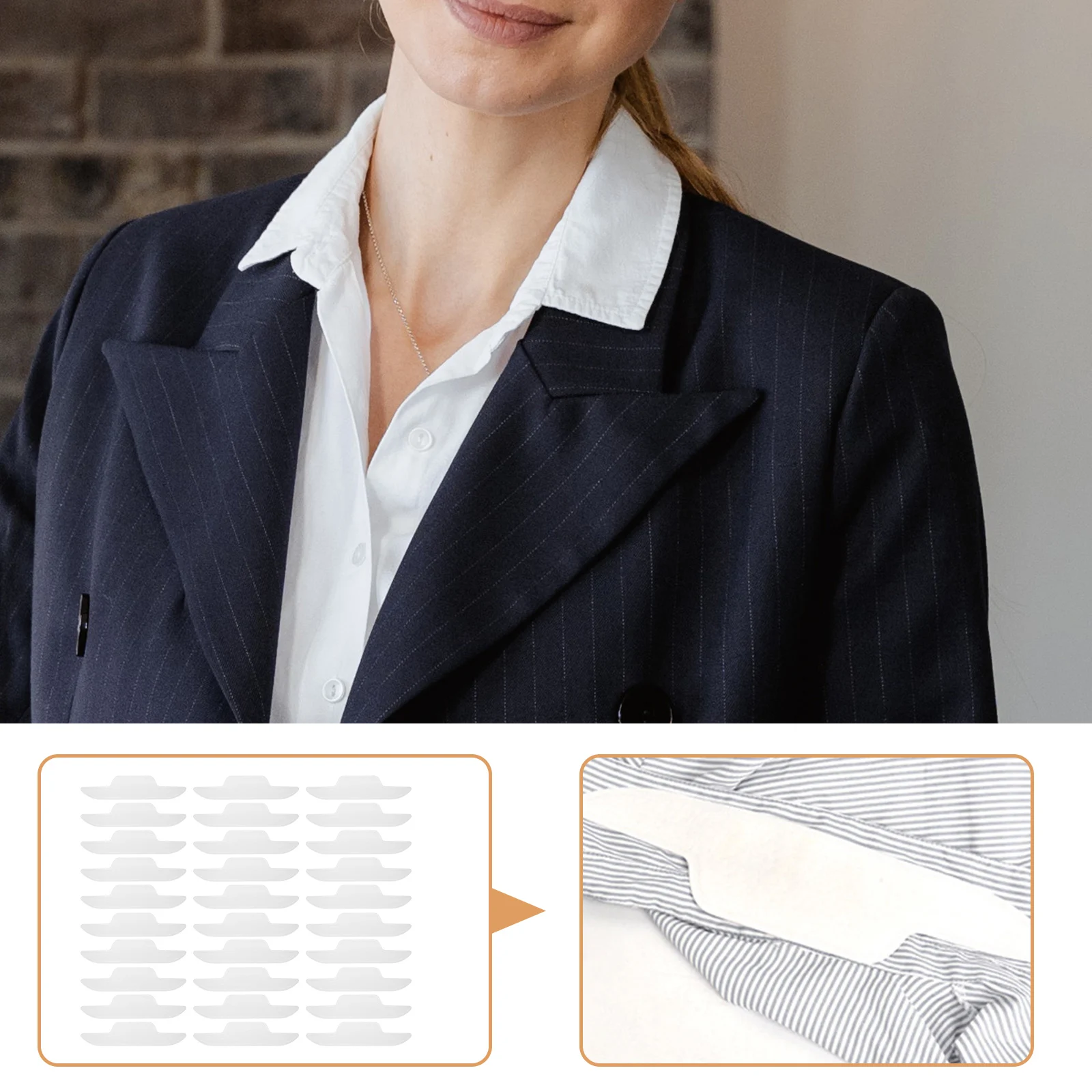 

30pcs Collar Sticker Sweat Absorption Pad Shirt Protector Liners for Caps Hats T Shirts Non Woven Dust Free PE Membrane