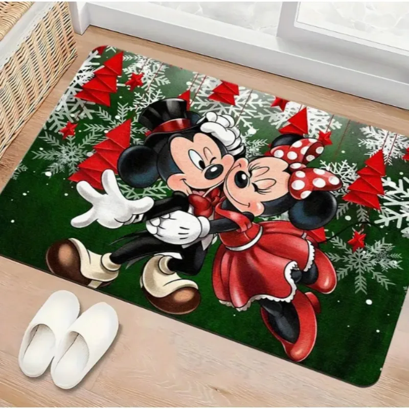 

Mickey and Minnie Christmas Welcome Mat Holiday Bathroom Living Room Decoration Perfect Christmas Gift for Fans Home Decoration