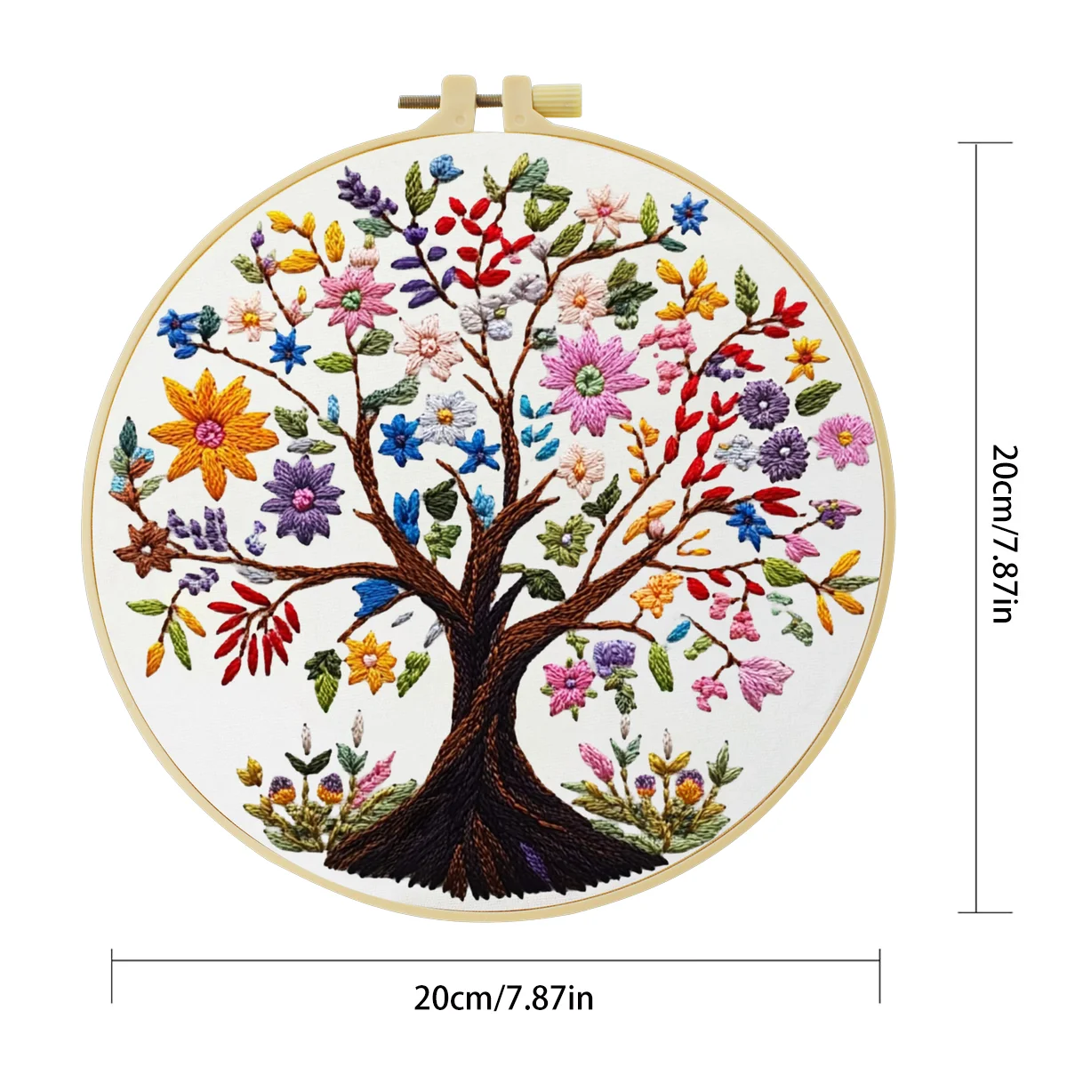 1 Stück 20X20CM/15X15CM 7,87/6,3 Zoll Baum des Lebens Stickerei-Starter-Kit DIY-Kit DIY-Stickerei-Set Handarbeiten Heimdekoration – Detail 4